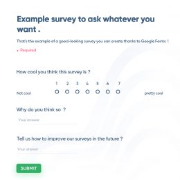 Example survey to ask whatever you want